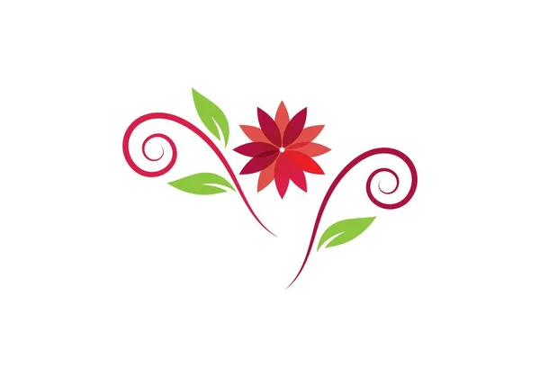 Çiçek Tasarım Logo Şablon Simgesi — Stok Vektör