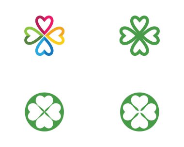 Yeşil yonca yaprağı Logo şablonu tasarlamak vektör