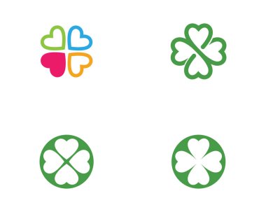 Yeşil yonca yaprağı Logo şablonu tasarlamak vektör