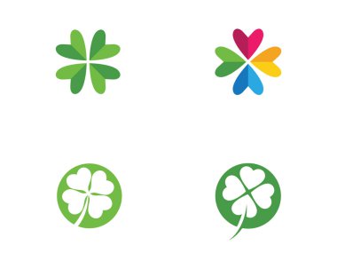 Yeşil yonca yaprağı Logo şablonu tasarlamak vektör