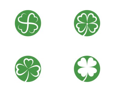 Yeşil yonca yaprağı Logo şablonu tasarlamak vektör