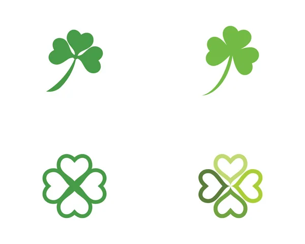 Vector Diseño Plantilla Logotipo Hoja Trébol Verde — Archivo Imágenes Vectoriales