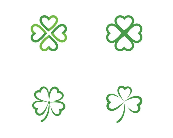 Vector Diseño Plantilla Logotipo Hoja Trébol Verde — Archivo Imágenes Vectoriales