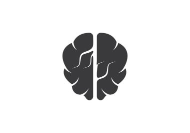 Beyin Logo vektör simge şablonu 