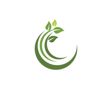 Yeşil ağaç yaprak ekoloji doğa eleman vektör C harfi logoları
