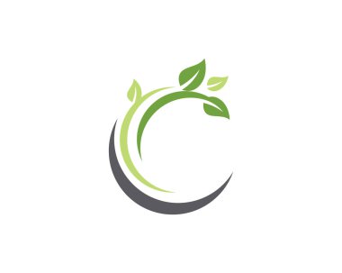 Yeşil ağaç yaprak ekoloji doğa eleman vektör C harfi logoları
