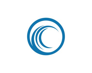 C Harfi Su Dalgası vektör çizim logosu