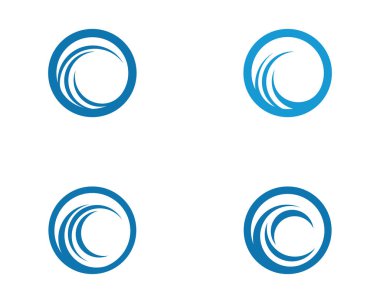 C Harfi Su Dalgası vektör çizim logosu