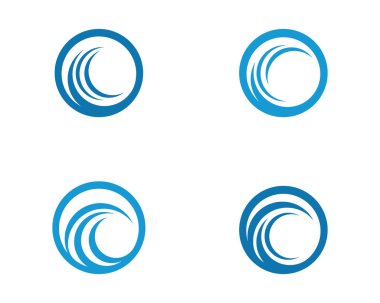 C Harfi Su Dalgası vektör çizim logosu