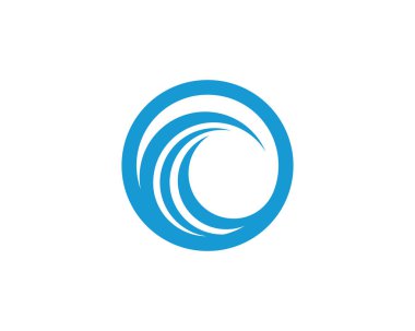 C Harfi Su Dalgası vektör çizim logosu