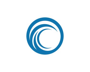 C Harfi Su Dalgası vektör çizim logosu