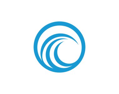 C Harfi Su Dalgası vektör çizim logosu