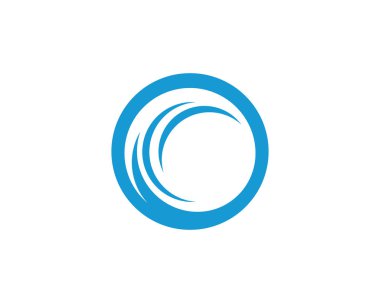 C Harfi Su Dalgası vektör çizim logosu