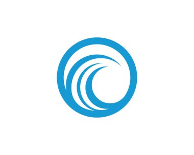 C Harfi Su Dalgası vektör çizim logosu