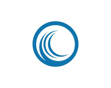 C Harfi Su Dalgası vektör çizim logosu
