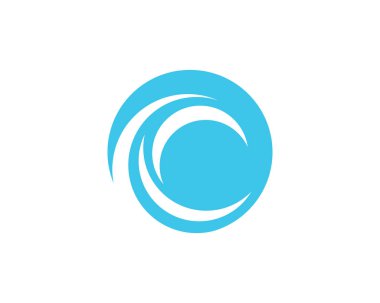 C Harfi Su Dalgası vektör çizim logosu