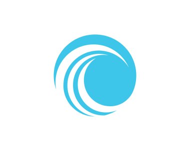 C Harfi Su Dalgası vektör çizim logosu