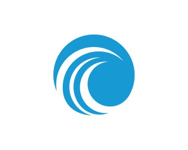 C Harfi Su Dalgası vektör çizim logosu