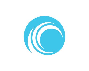 C Harfi Su Dalgası vektör çizim logosu