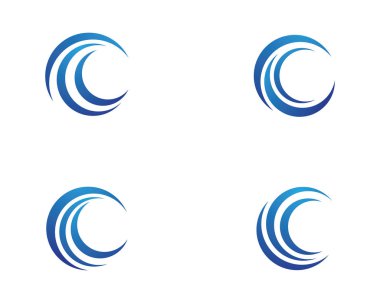 C Harfi Su Dalgası vektör çizim logosu