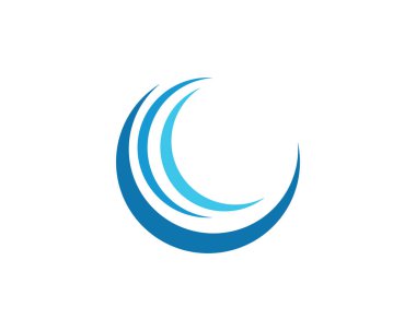 C Harfi Su Dalgası vektör çizim logosu