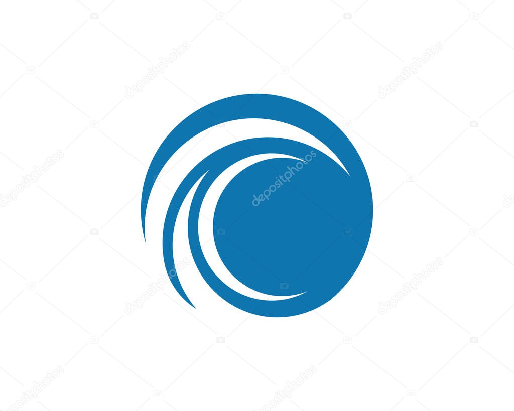 C Letter Water wave icon vector illustration design logo