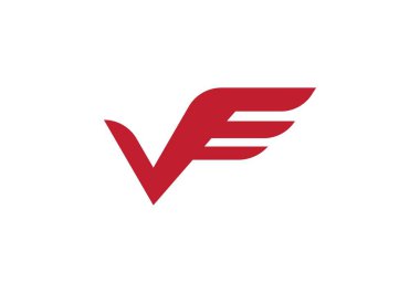 V harfi kanat logo vektör şablonu