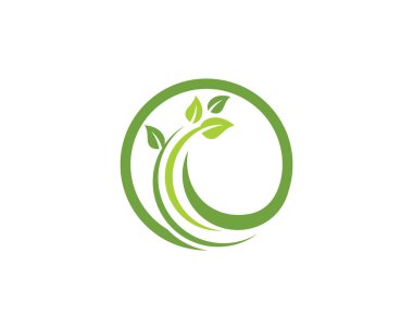 Yeşil ağaç yaprağı ekoloji doğa elementi vektörü logoları