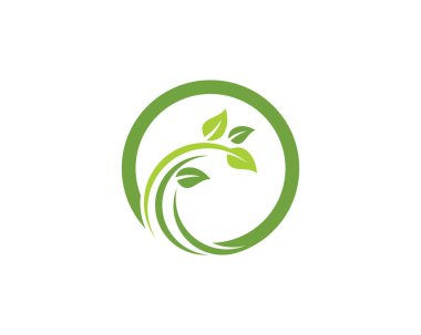 Yeşil ağaç yaprağı ekoloji doğa elementi vektörü logoları