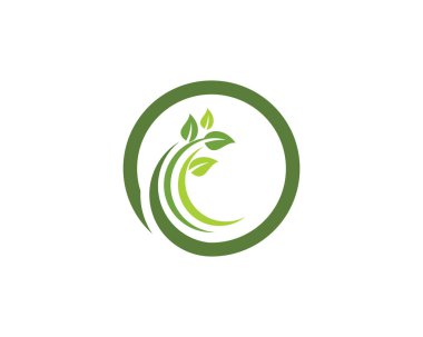 Yeşil ağaç yaprağı ekoloji doğa elementi vektörü logoları