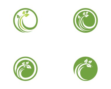 Yeşil ağaç yaprağı ekoloji doğa elementi vektörü logoları