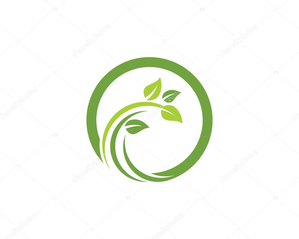 Logos of green Tree leaf ecology nature element vector