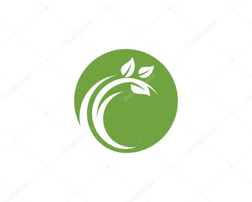 Logos of green Tree leaf ecology nature element vector