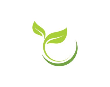 Yeşil ağaç yaprağı ekoloji doğa elementi vektörü logoları
