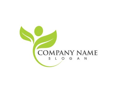 Yeşil ağaç yaprağı ekoloji doğa elementi vektörü logoları