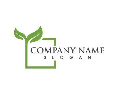 Yeşil ağaç yaprağı ekoloji doğa elementi vektörü logoları