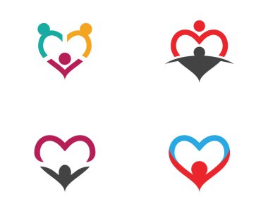 Evlat Edinme ve Toplum Bakımı Logo şablonu vektör simgesi