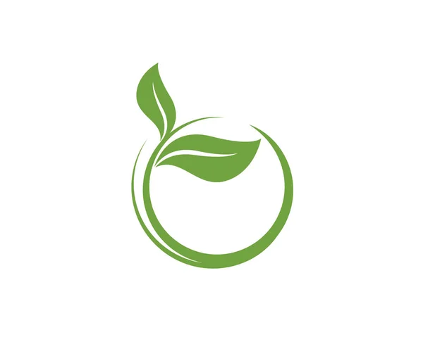 Logo Van Groene Boomblad Ecologie Natuur Element Vector — Stockvector