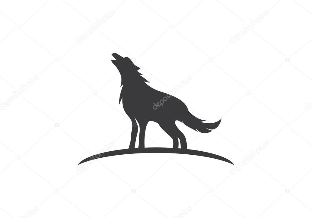 Wolf Logo Template vector icon illustration desig