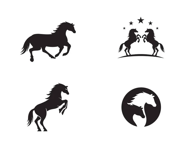 Desain Ilustrasi Ikon Templat Templat Kuda Logo - Stok Vektor