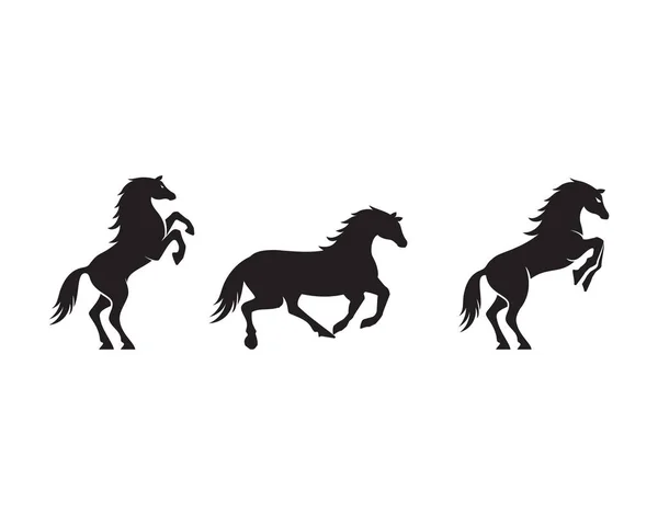 Horse Logo Template Vector Ikon Illusztráció Tervezés — Stock Vector