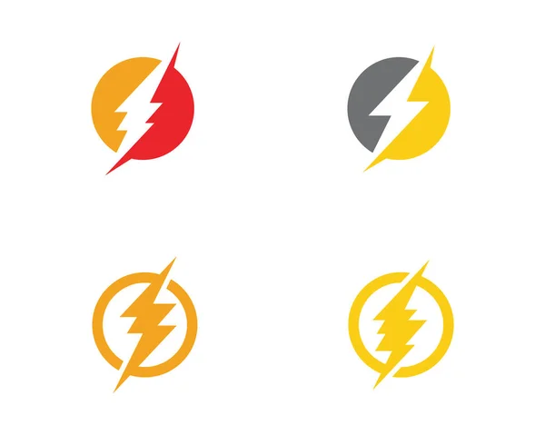Lightning Logo Sablon Vektor Ikon Illusztráció Tervezés — Stock Vector