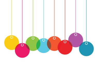 Beyaz arka plan üzerinde izole renk vektör çizim lampions