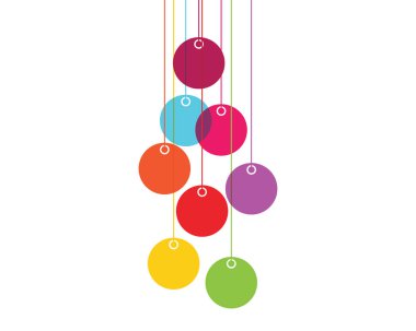 Beyaz arka plan üzerinde izole renk vektör çizim lampions