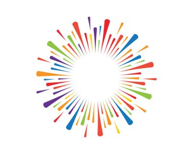 havai fişek patlama ışınları. Vektör çizim tasarım şablonu