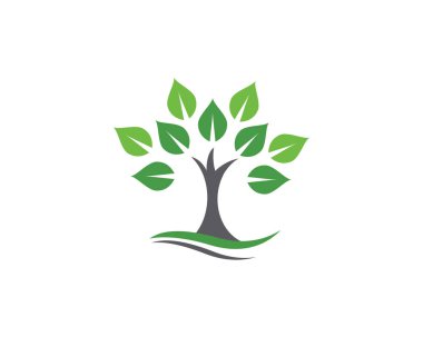 Yeşil ağaç yaprağı ekoloji doğa elementi vektörü logoları