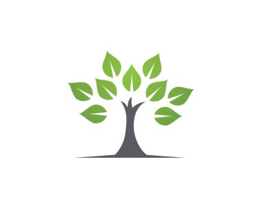 Yeşil ağaç yaprağı ekoloji doğa elementi vektörü logoları