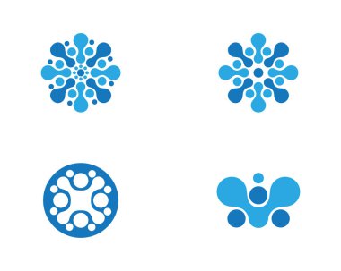 Molekül sembolü logo şablonu vektör illüstrasyon tasarımı 