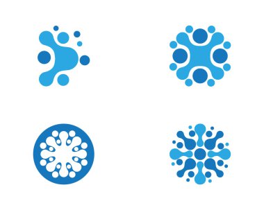 Molekül sembolü logo şablonu vektör illüstrasyon tasarımı 