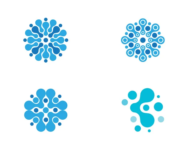 Modello Logo Simbolo Molecule Disegno Illustrazione Vettoriale — Vettoriale Stock